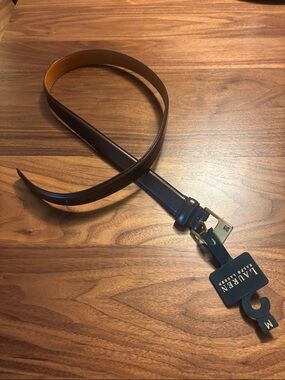 Lauren Ralph Lauren Dark Brown & Gold Leather Belt